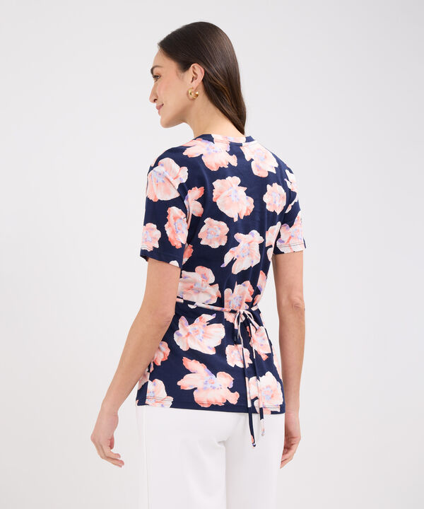 Camiseta Cuello Redondo, Manga Corta  Y Cinturon