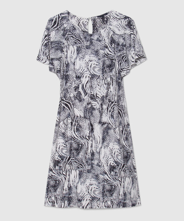 Vestido Estampado Con Escote Redondo
