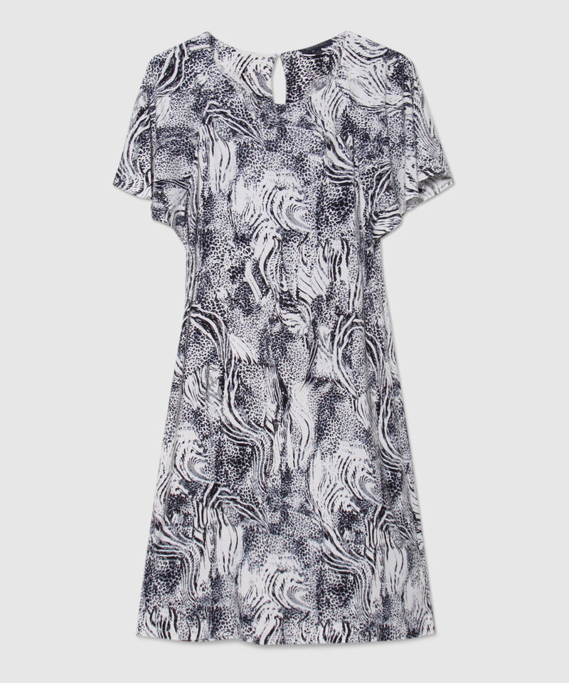 Vestido Estampado Con Escote Redondo