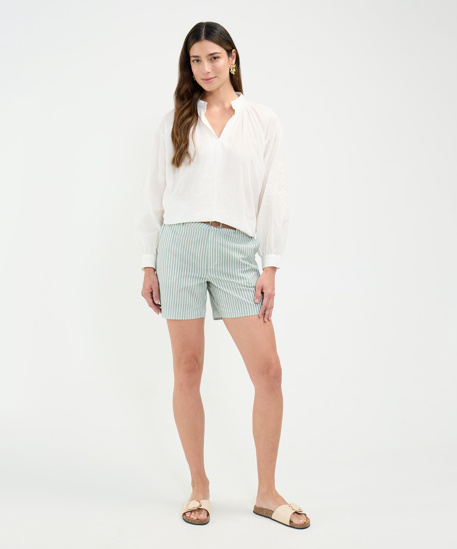 Blusa Bordada en Efecto Rústico