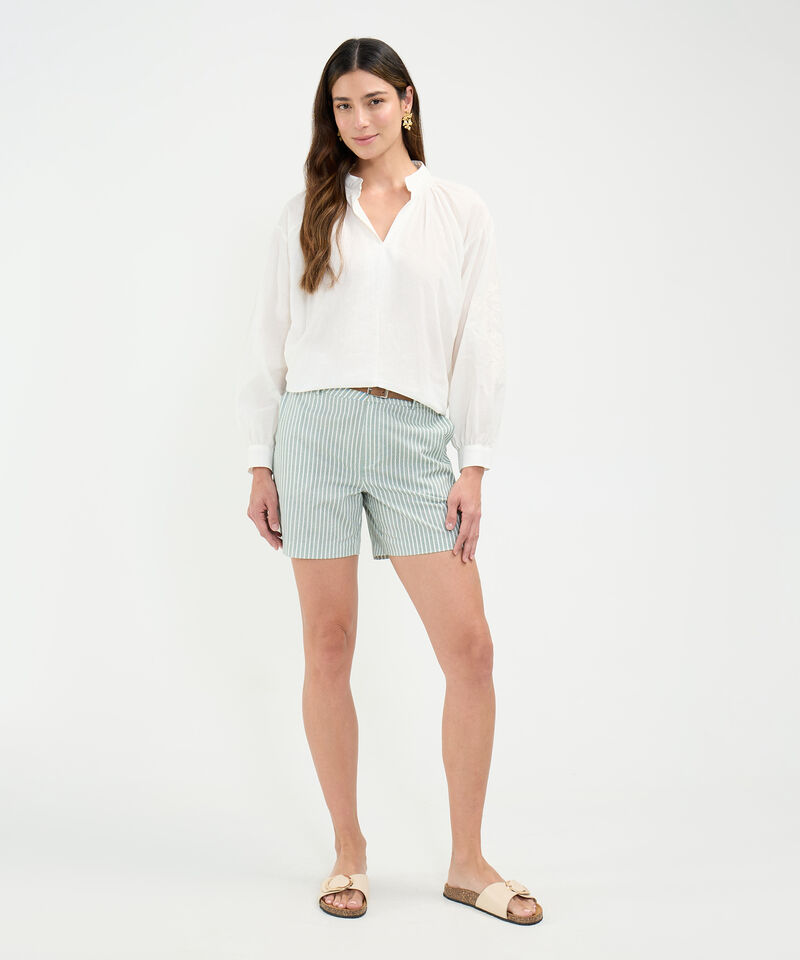 Blusa Bordada en Efecto Rústico