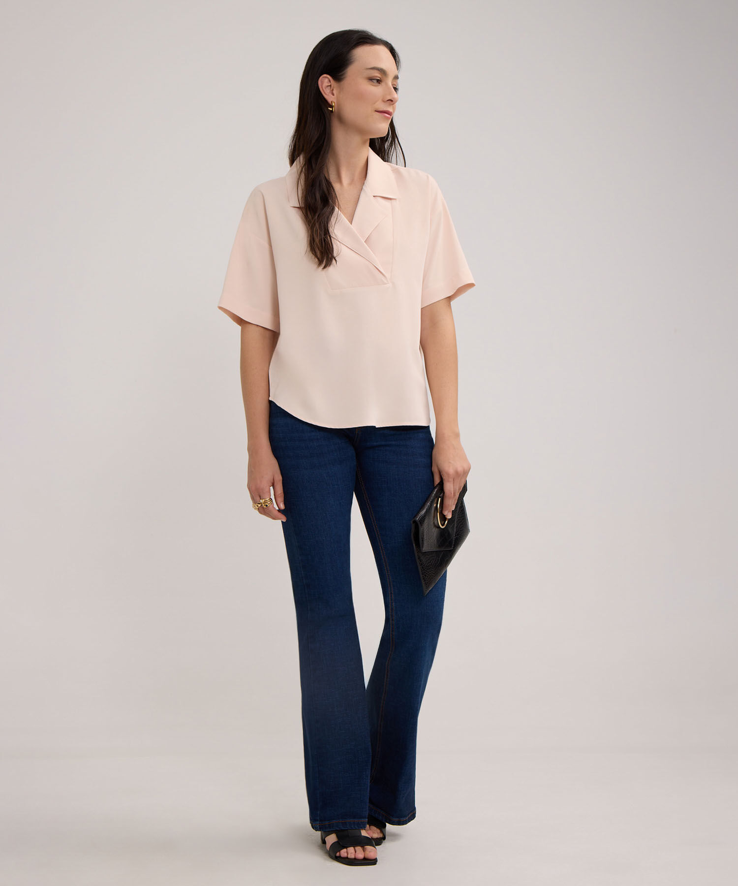 Blusa Unicolor Cuello Resort