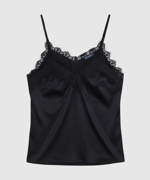 Top Unicolor Con Encaje Para Mujer image number null