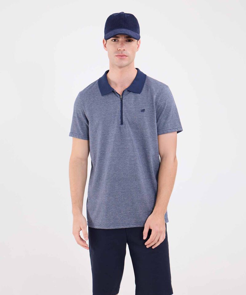 Polo Unicolor Con Cremallera