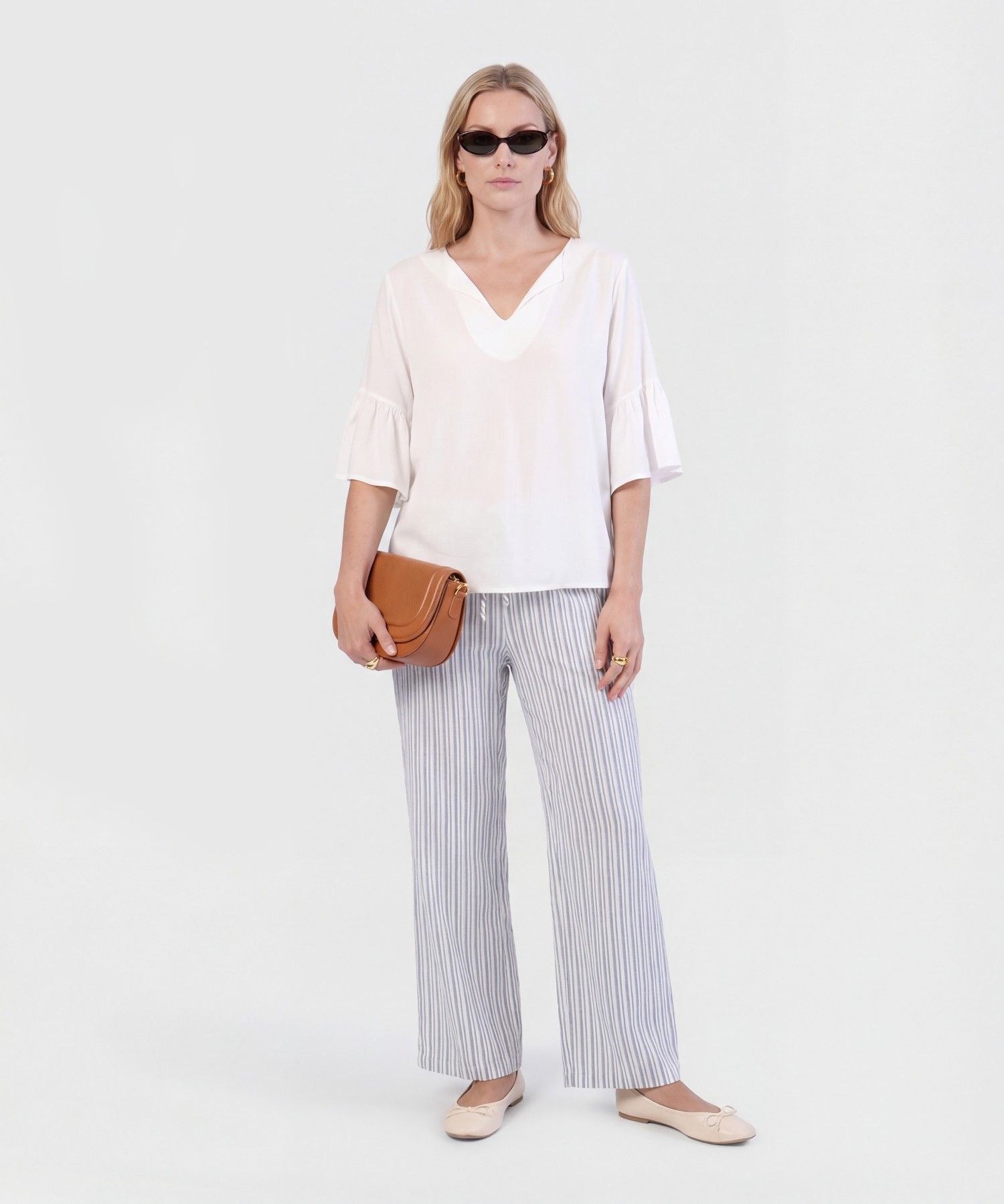 Pantal&oacute;n De Silueta Recta Con Cord&oacute;n Para Mujer