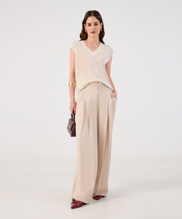 Chaleco Tejido Escote en V para Mujer image number null