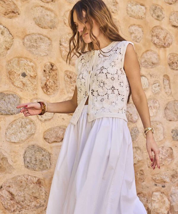 Chaleco Tejido En Crochet Para Mujer