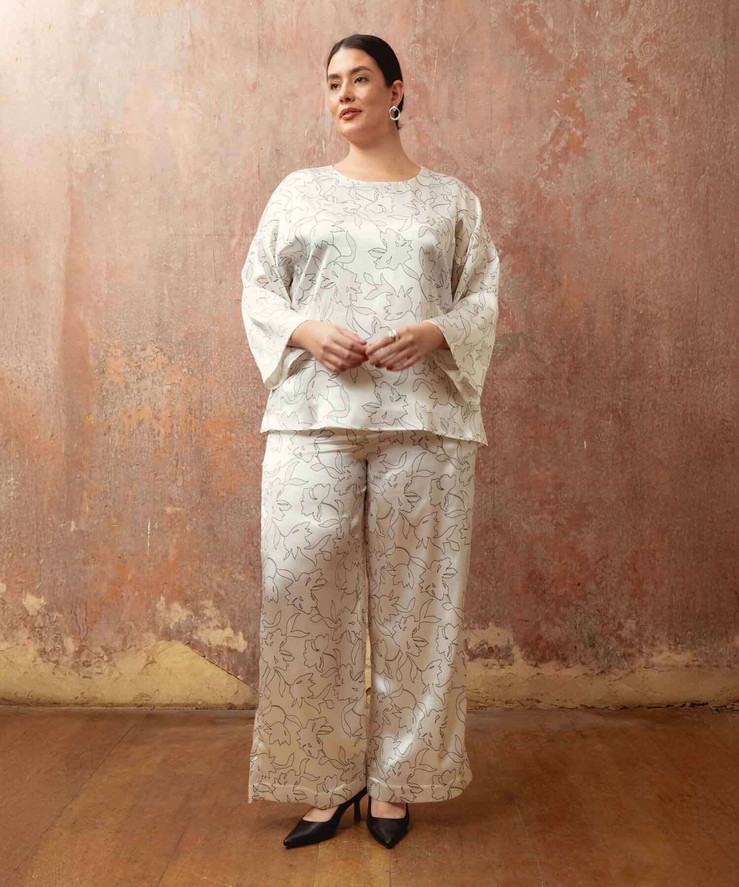 Blusa Estampada Manga 3/4 