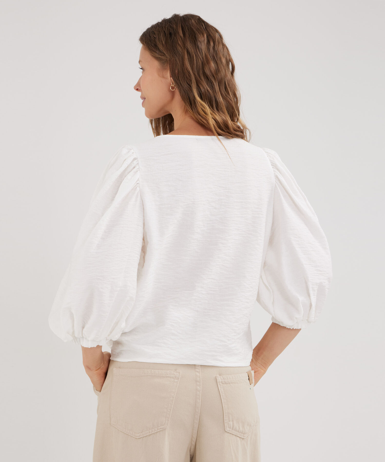 Blusa Unicolor Manga 3/4