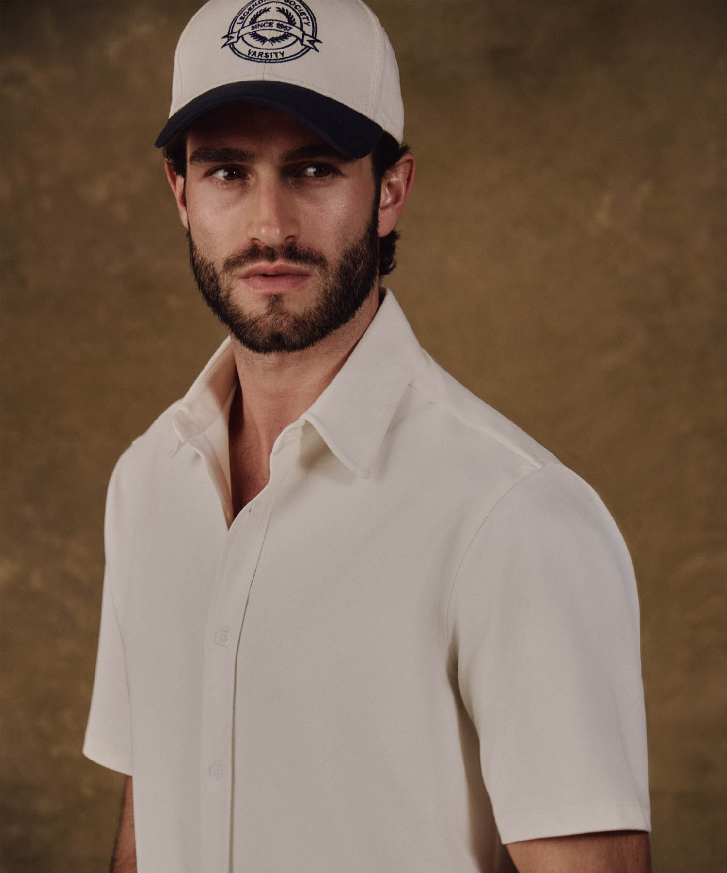 Camisa Manga Corta Unicolor Para Hombre