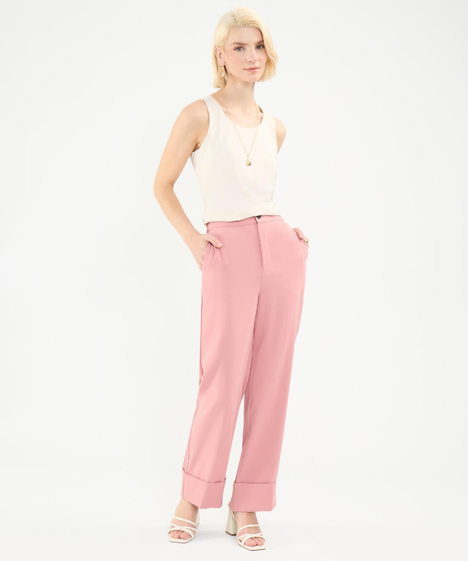 Pantalón Casual con Doblez