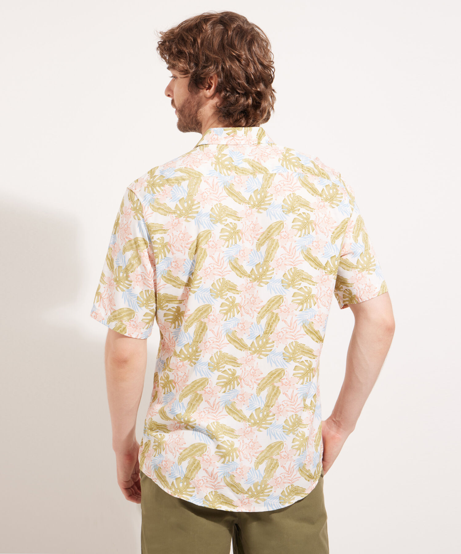Camisa Manga Corta Estampada En Viscosa
