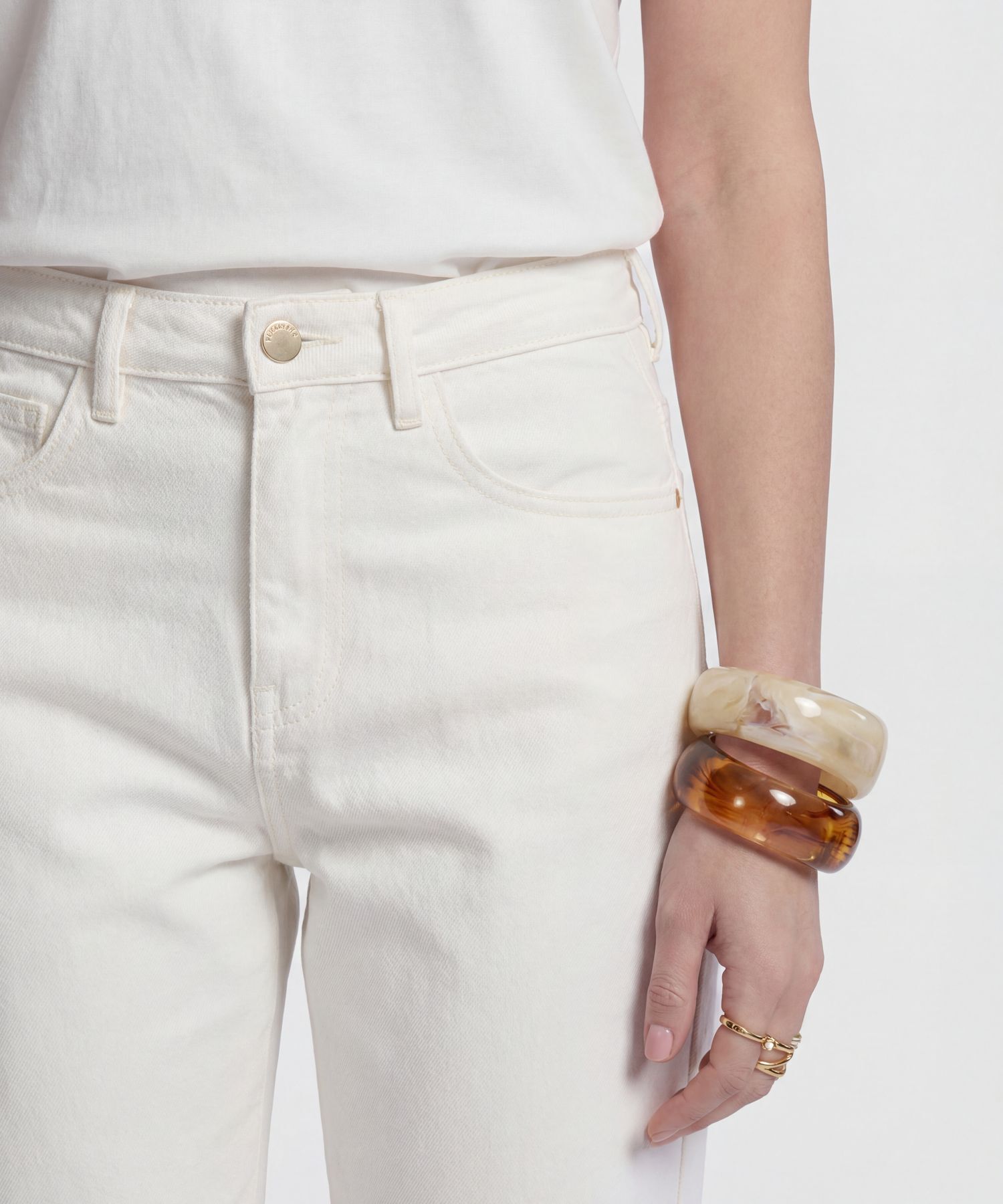 Jean Mom con Bordados Calados para Mujer