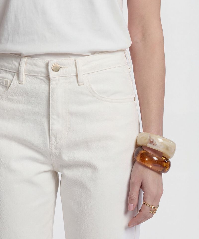 Jean Mom con Bordados Calados para Mujer