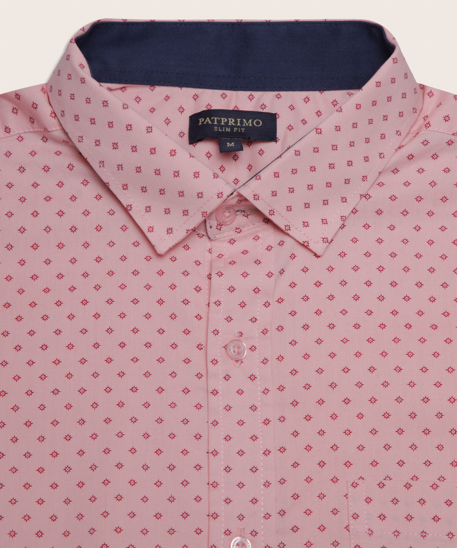 Camisa Manga Corta En Miniprints Con Bolsillo