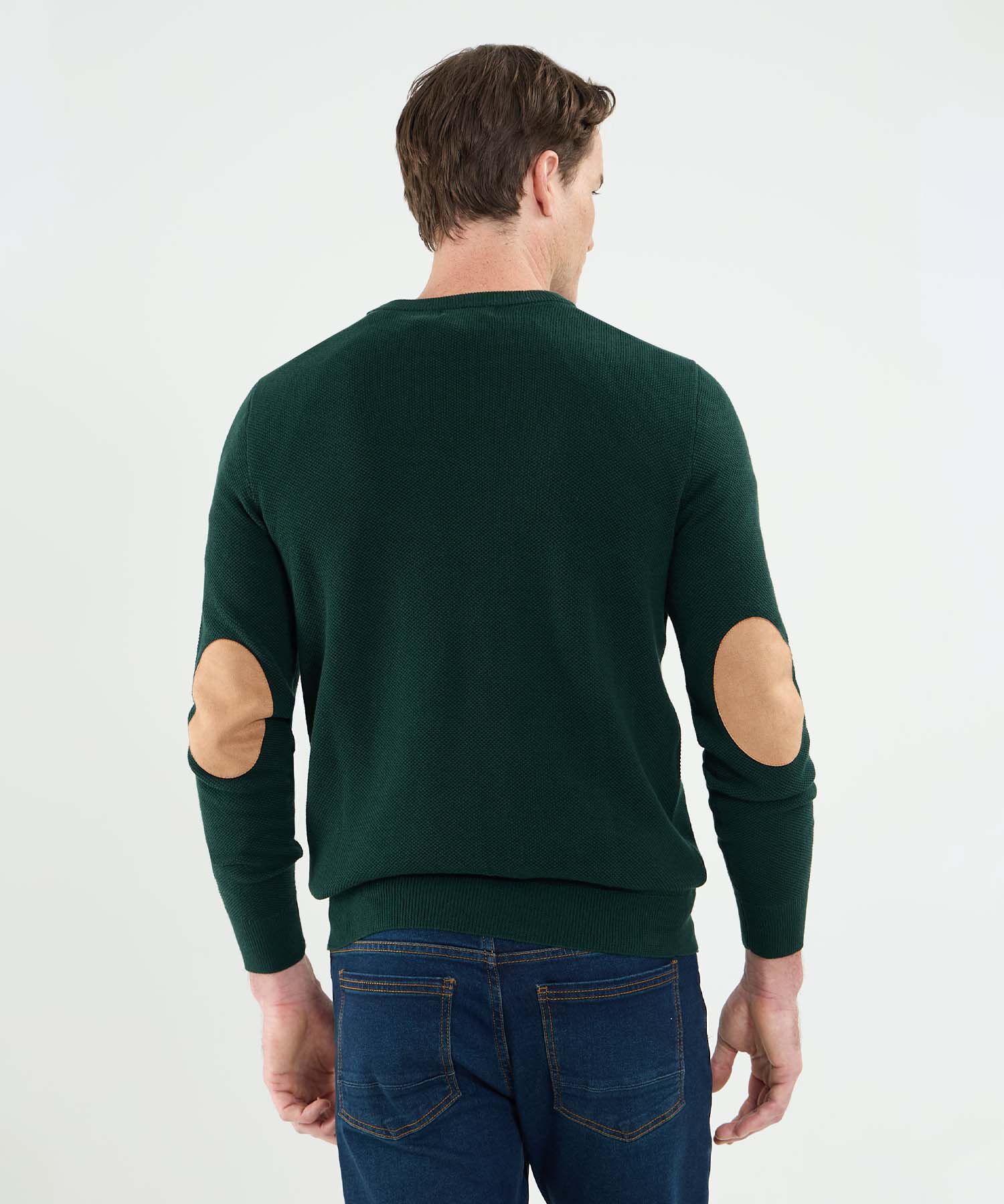 Saco Cuello Redondo Con Coderas Para Hombre