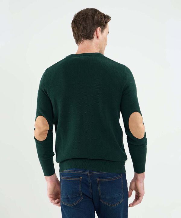 Saco Cuello Redondo Con Coderas Para Hombre