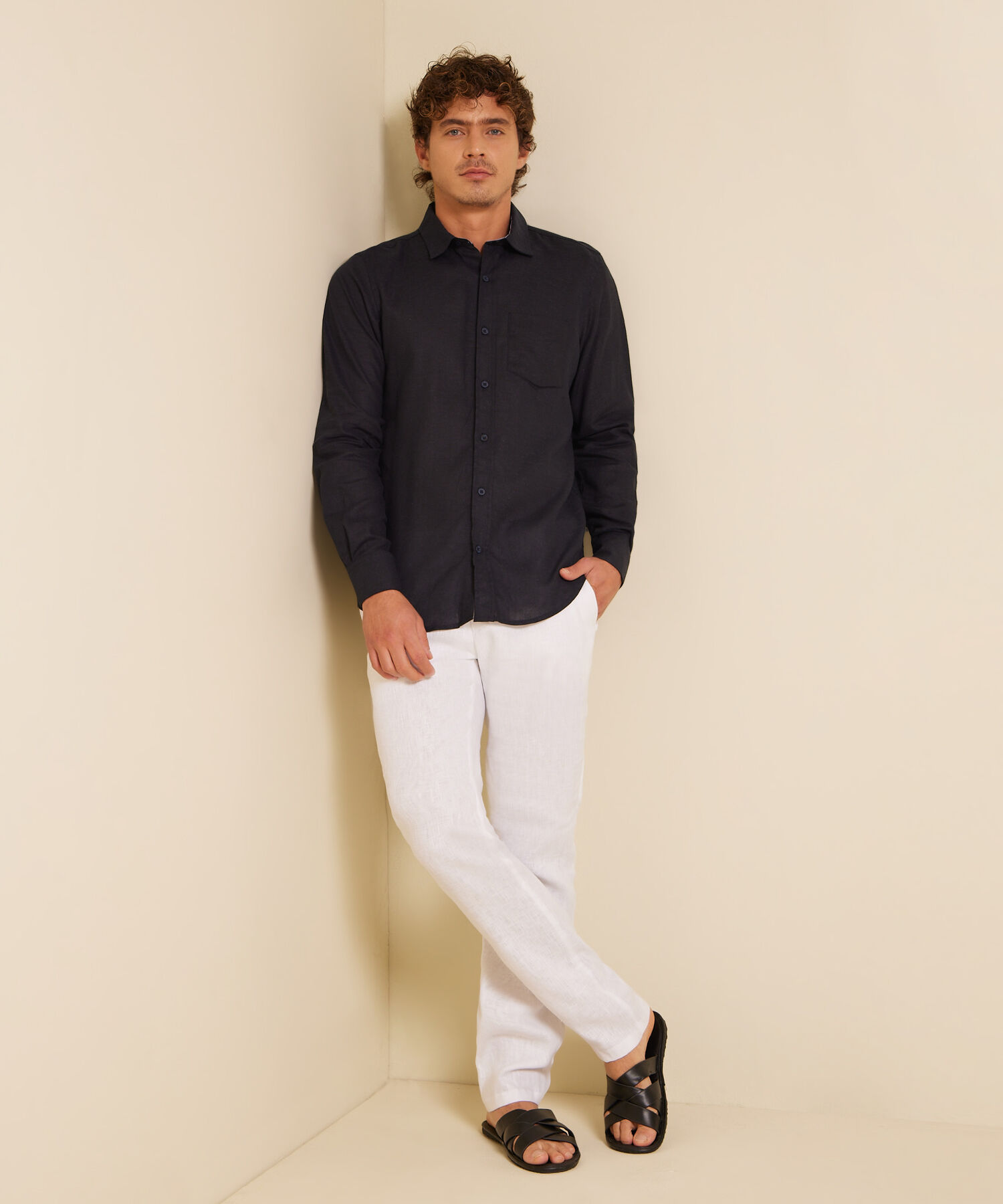 Camisa Unicolor Manga Larga