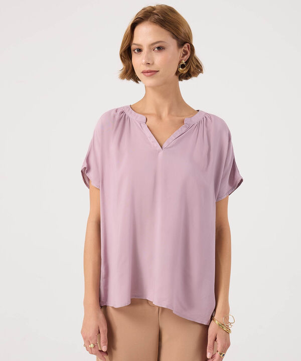 Blusa Manga Corta con Escote en V image number null