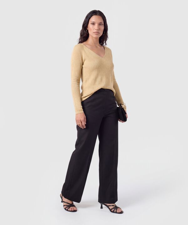 Saco Tejido Escote V Para Mujer