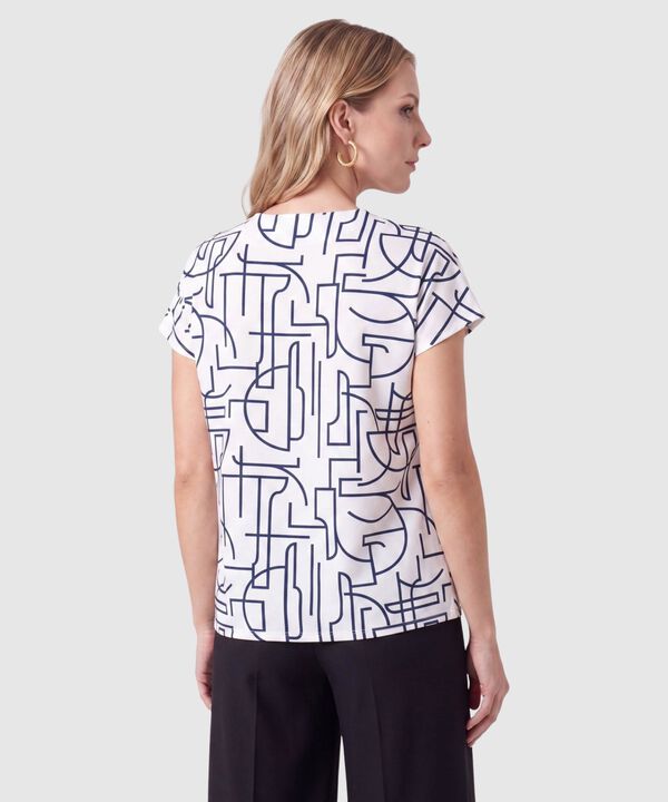 Camiseta Estampada Con Pliegue Para Mujer