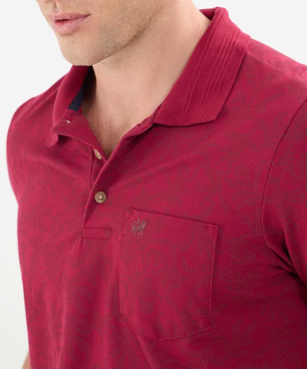 Polo Estampada, Cuello Y Puños Tejidos image number null