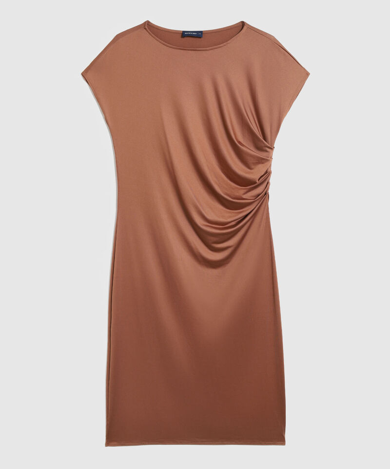 Vestido Corto Drapeado Lateral Para Mujer