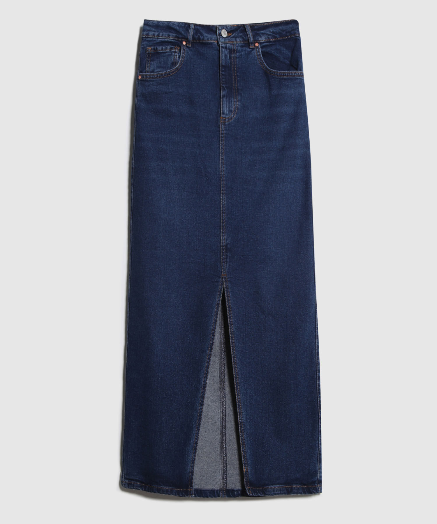 Falda Maxi Falda Denim Tono Oscuro
