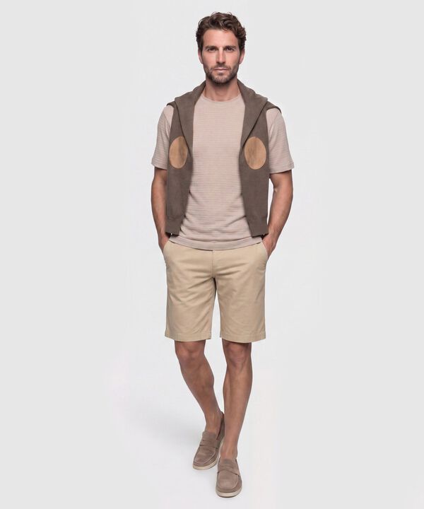 Camiseta Texturizada Cuello Redondo Hombre