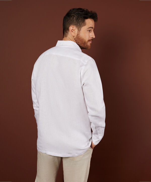 Camisa Guayabera Cuello Con Boton Down Manga Larga
