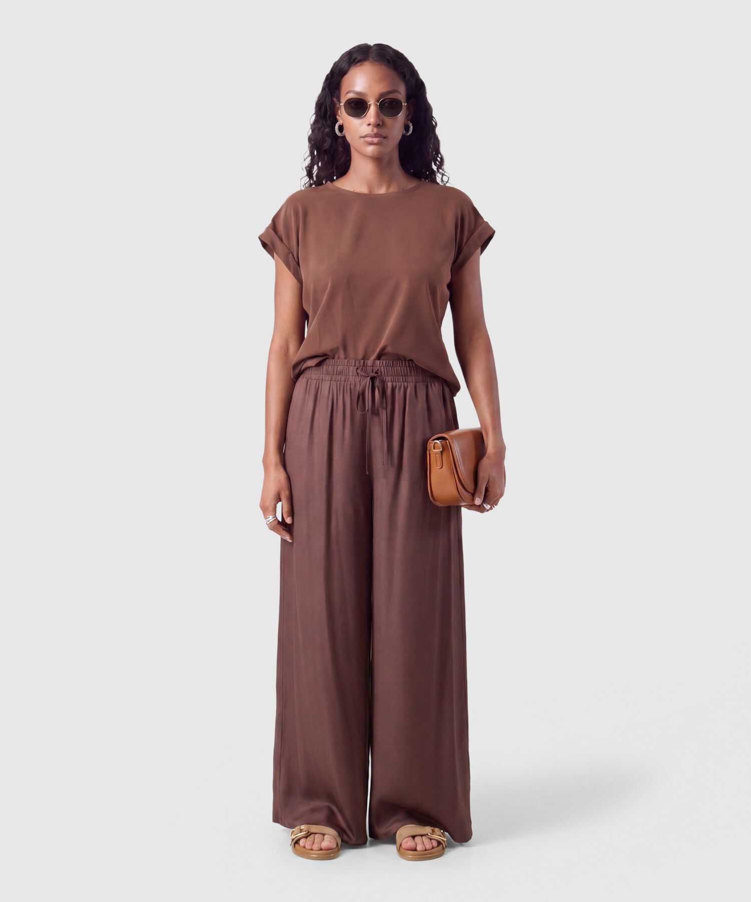 Pantal&oacute;n Fluido Con Cord&oacute;n Ajustable Para Mujer