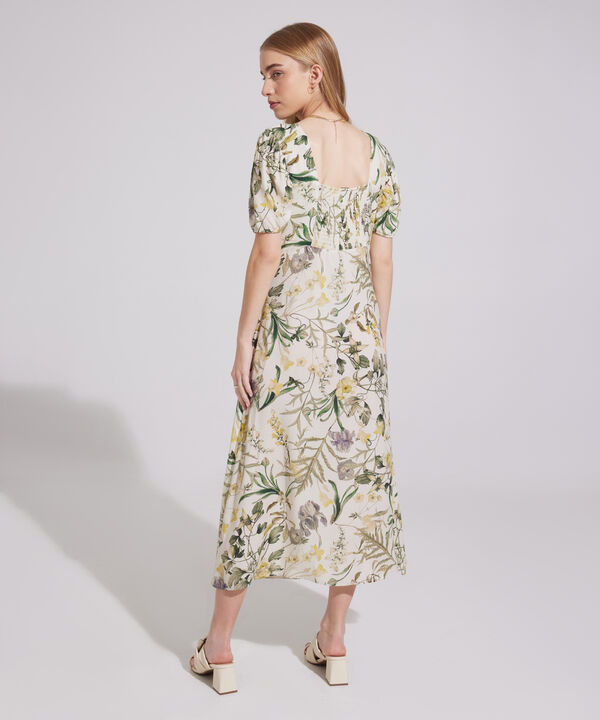 Vestido Estampado Cuello Corazón