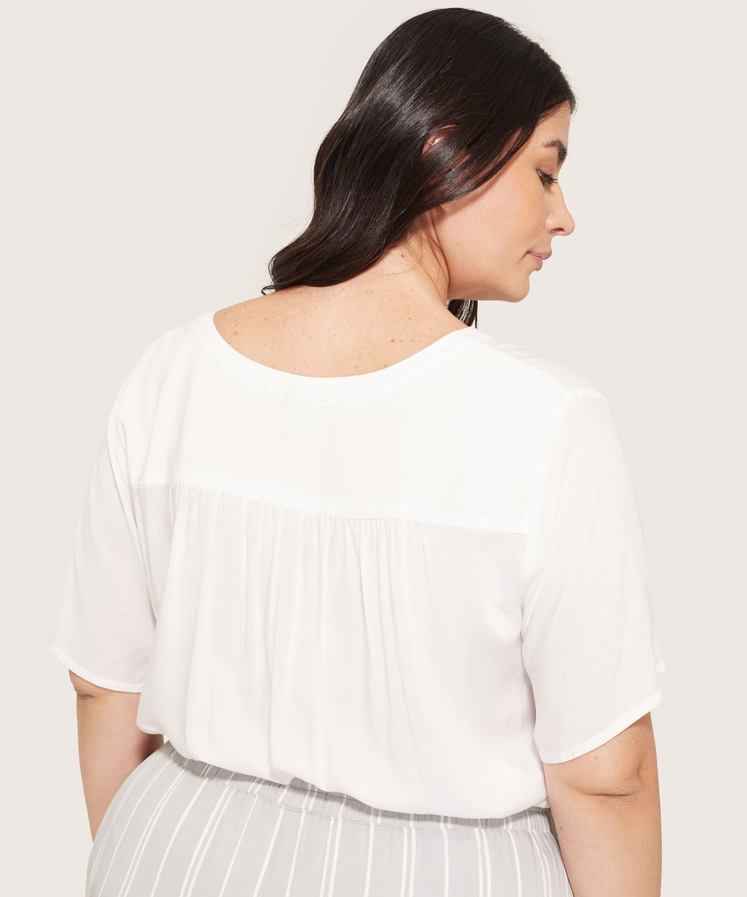 Blusa Manga Corta Escote En V