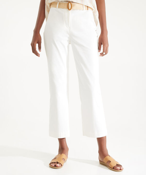 Pantalon Con Cinturon Unicolor