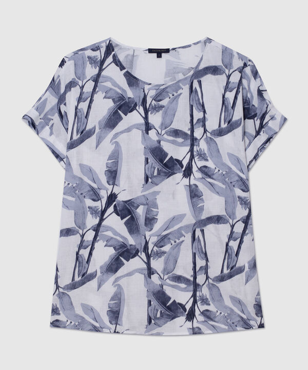 Blusa Manga Corta Corrida Estampada