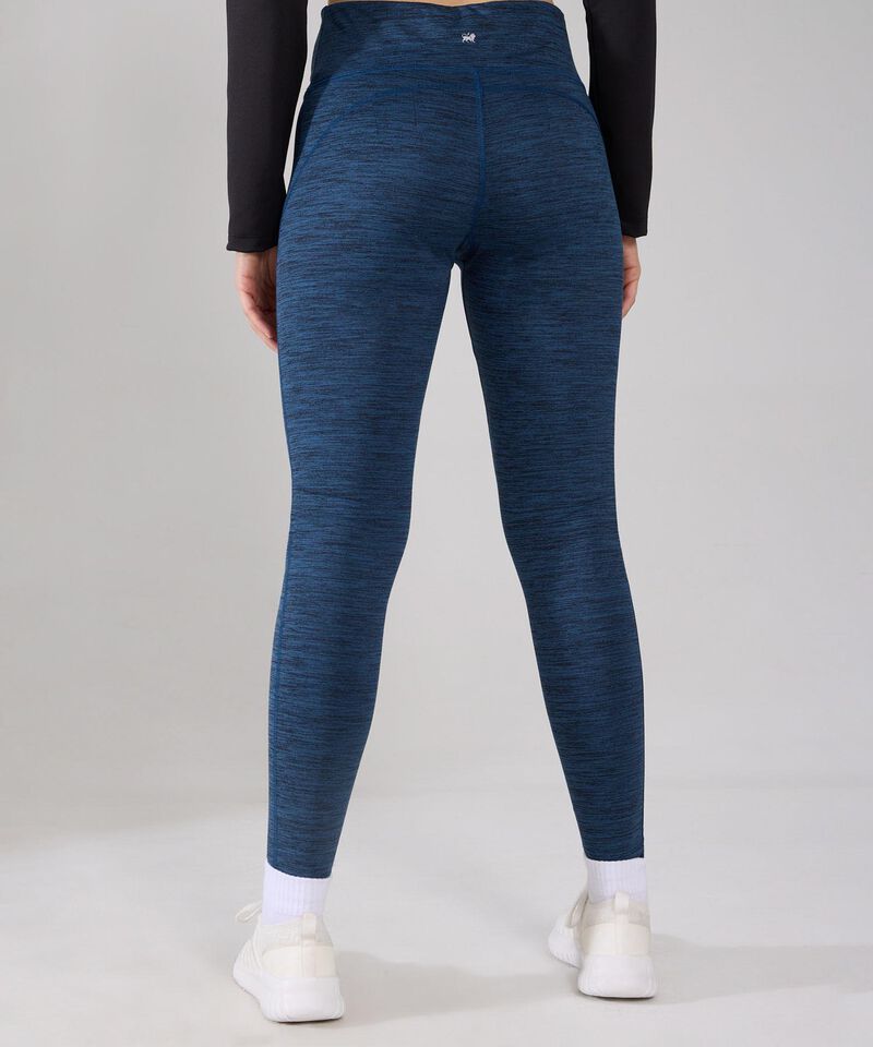 Leggings Jaspe Largo Con Reflectivos Laterales, Cotilla Y Pinzas Posteriores