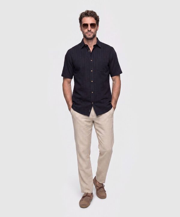 Camisa Manga Corta Texturizada para Hombre