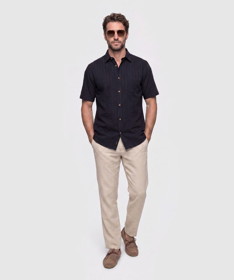Camisa Manga Corta Texturizada para Hombre