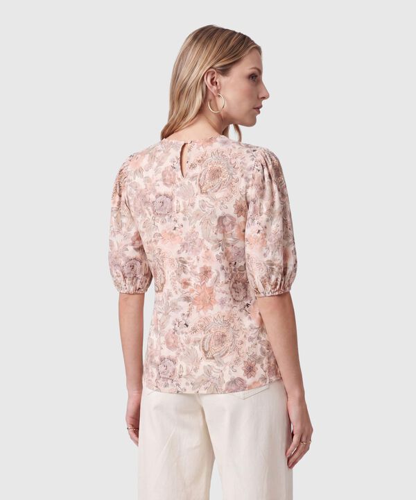 Blusa Con Mangas Abullonadas Para Mujer