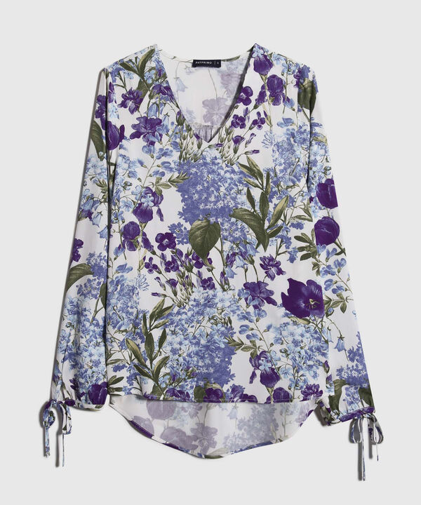 Blusa Estampada Escote V
