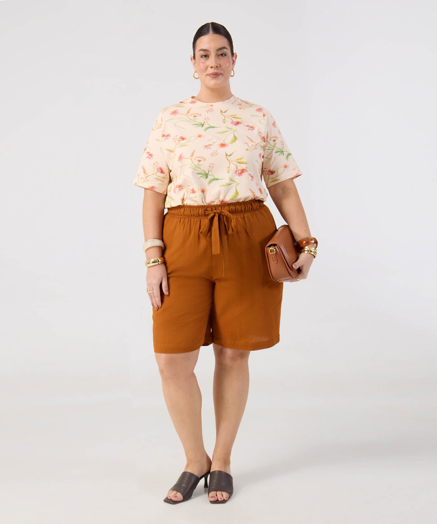 Bermuda Con Cintur&oacute;n Anudable Para Mujer Curvy