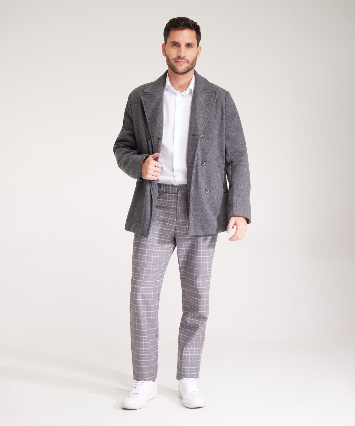 Pantalón Preteñido Chino Con Bolsillos Laterales Pretina Trasera Encauchada, Slim Fit