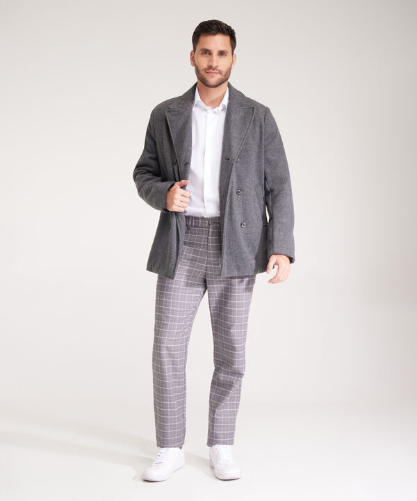 Pantalón Preteñido Chino Con Bolsillos Laterales Pretina Trasera Encauchada, Slim Fit