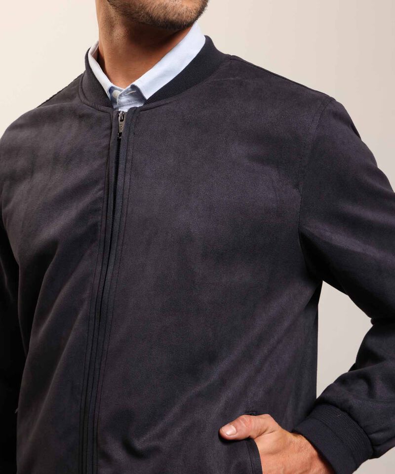 Chaqueta Bomber de Tela Lisa para Hombre Casual