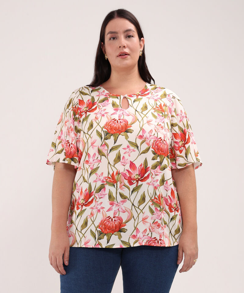 Blusa Estampada Con Gota En Delantero