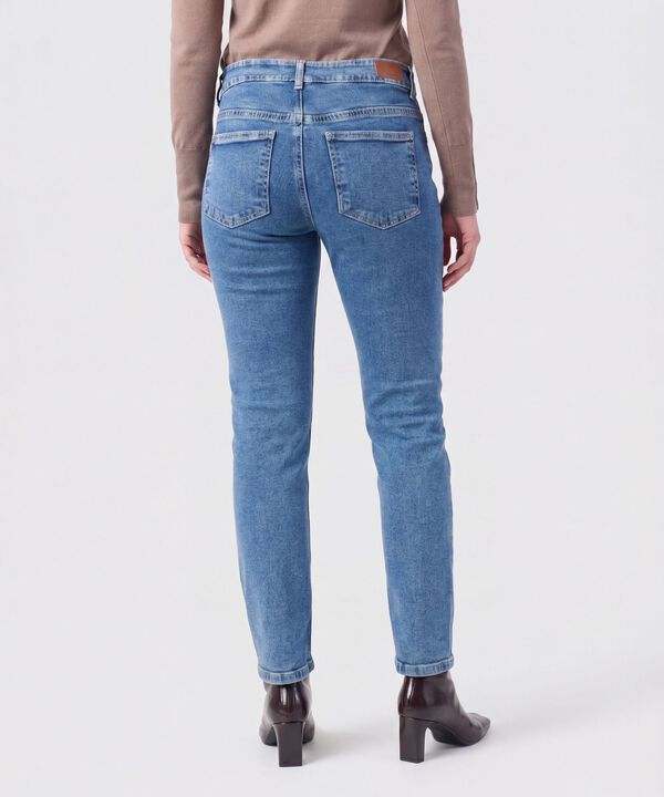 Jean Skinny De Tiro Medio Para Mujer