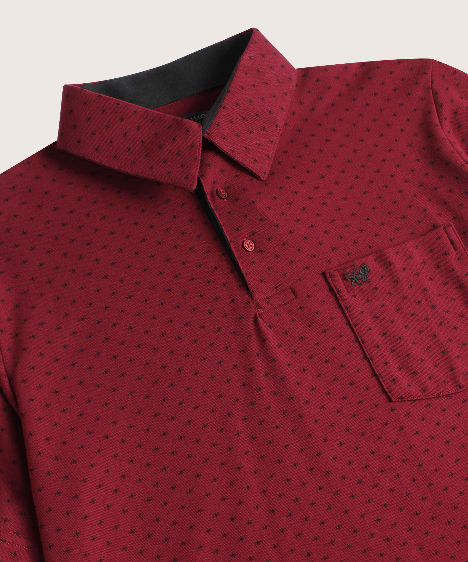 Polo Estampada Cuello Duro