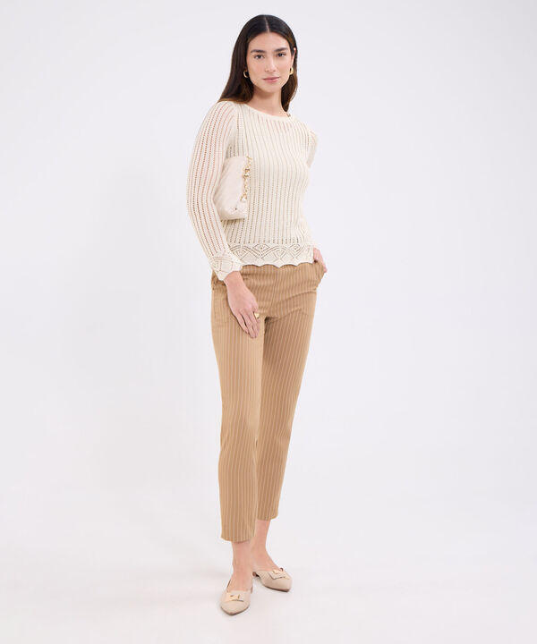 Pantalon estampado con cinturón incluido y hebilla para mujer image number null