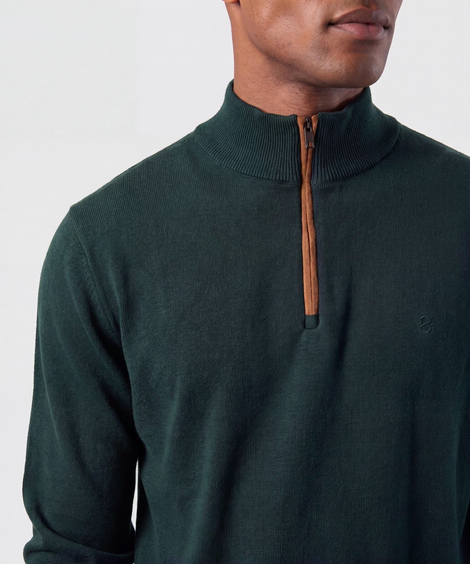 Saco Tejido de Cuello Alto con Cierre Para Hombre