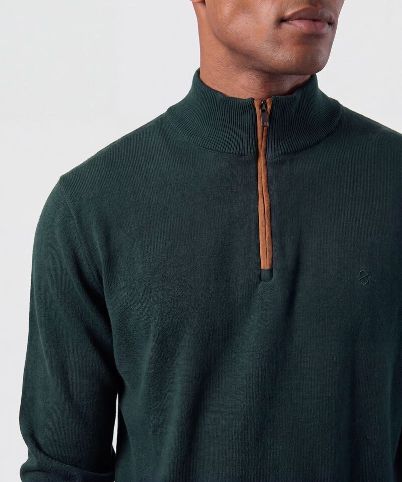 Saco Tejido de Cuello Alto con Cierre Para Hombre
